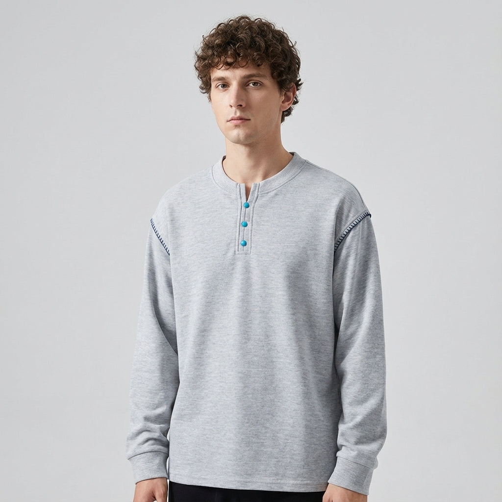 Whip Stitch Designer Jumper in Light Gray