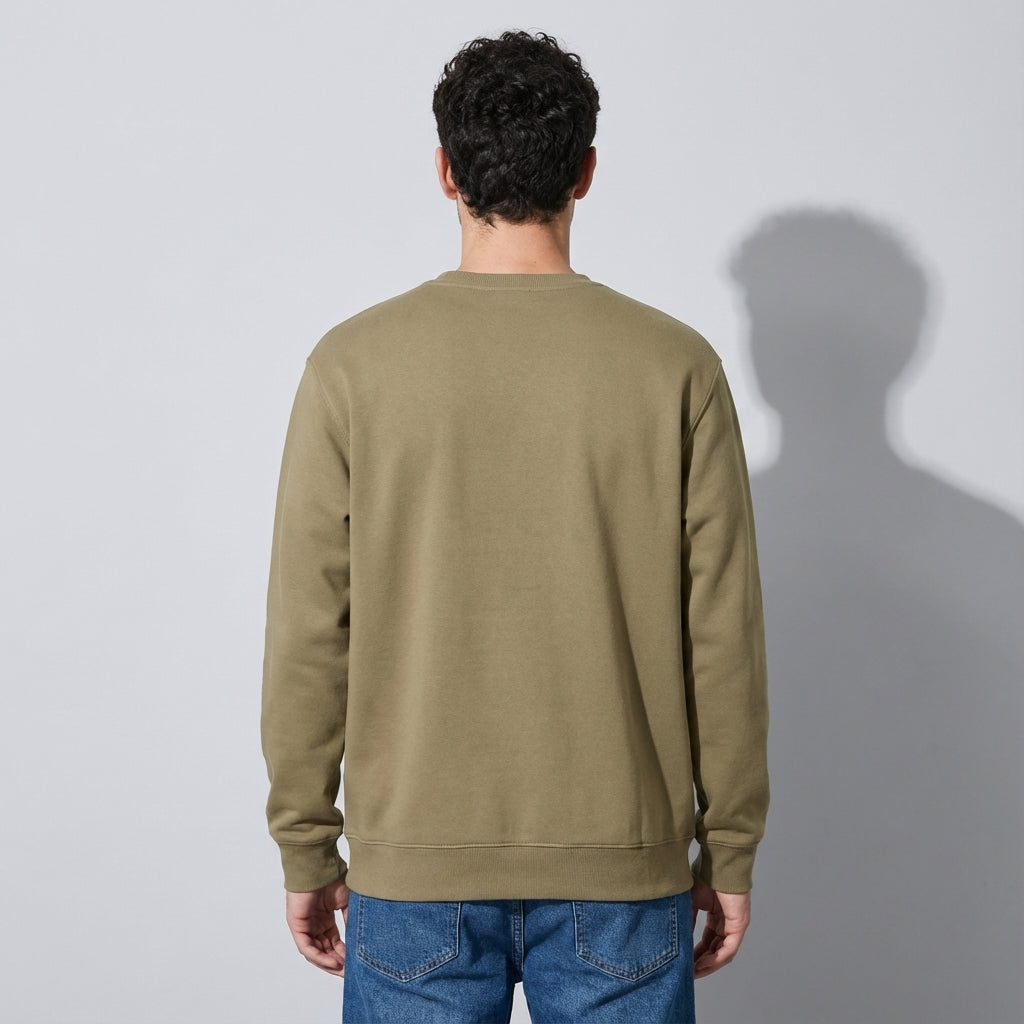 380 GSM Crew Neck Sweatshirt in Military Green – DONE&DUSTED
