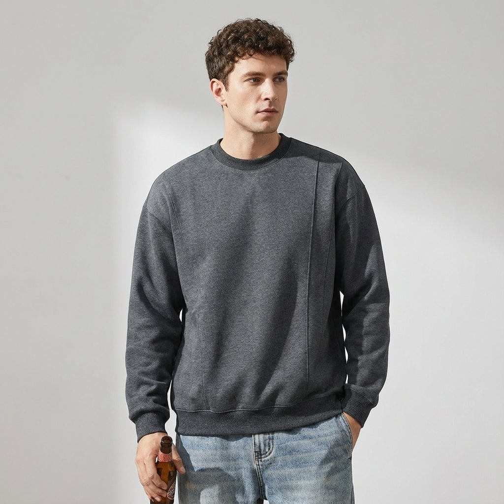 380 GSM Crew Neck Sweatshirt in Dark Gray