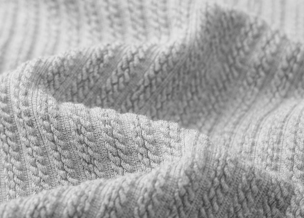 Dropped Shoulder Sleeves Knitted Tee - HEATHERGRAY