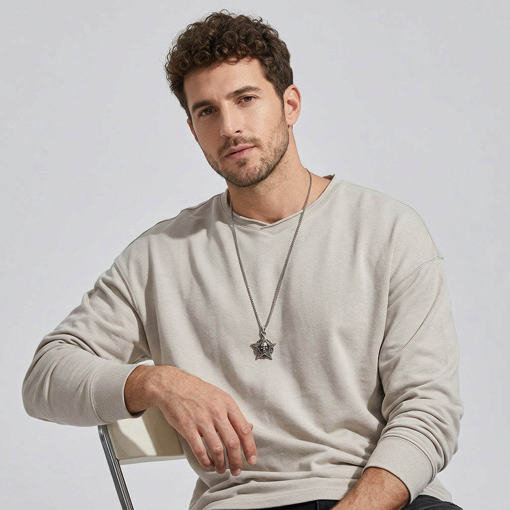 100% Cotton Long Sleeve Tee  - APRICOT