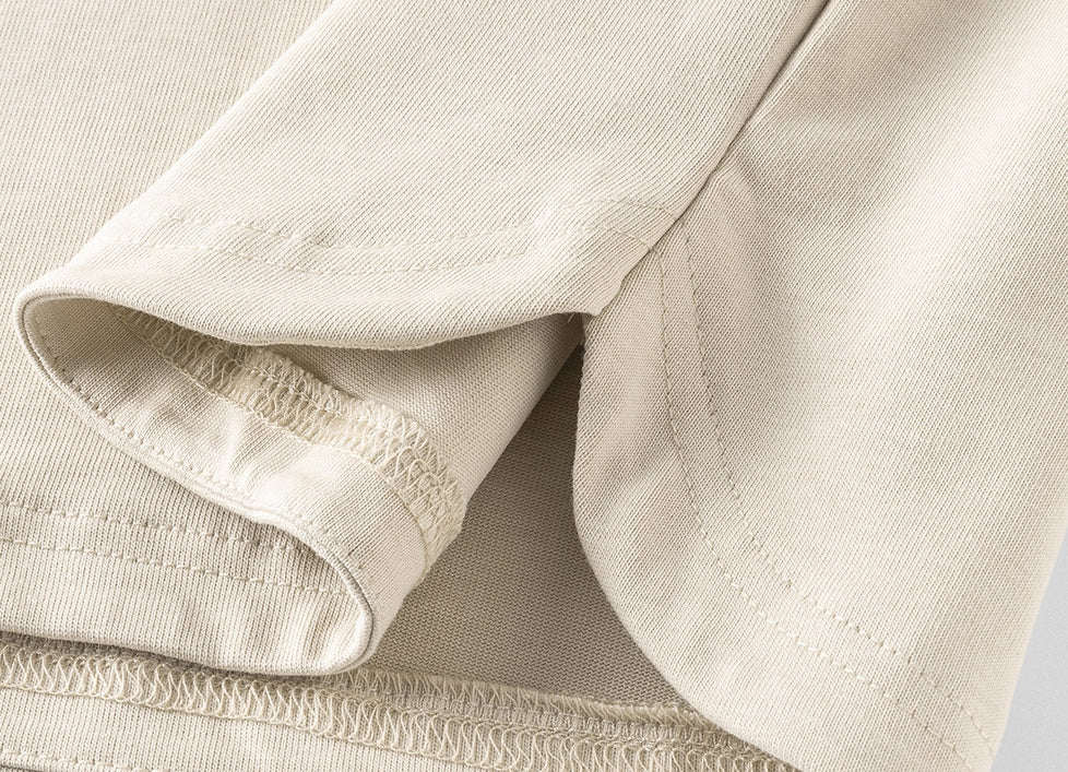 100% Cotton Long Sleeve Tee  - APRICOT