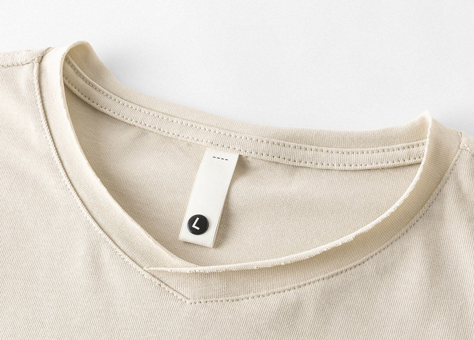 100% Cotton Long Sleeve Tee  - APRICOT