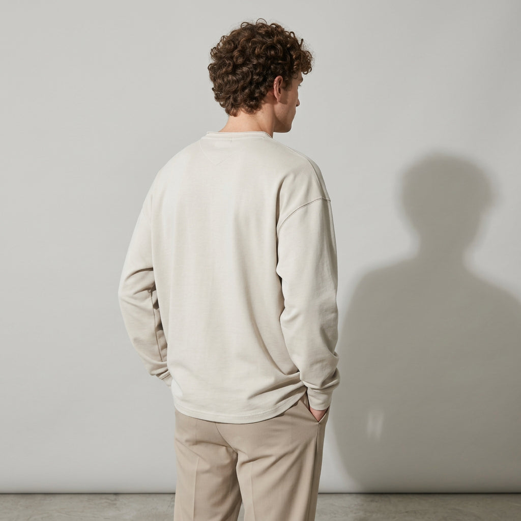 100% Cotton Long Sleeve Tee  - APRICOT