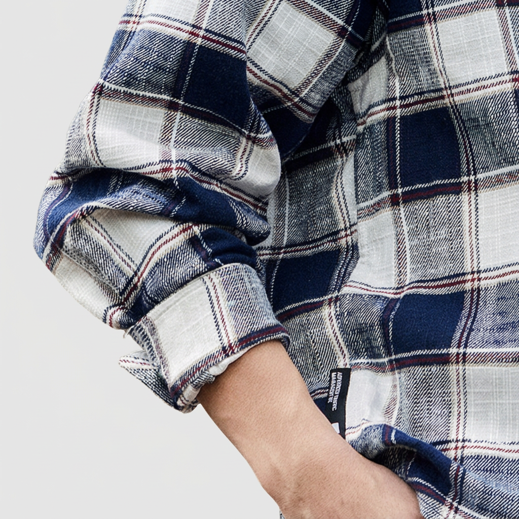 Retro Fit  Plaid Shirt  - BLUE