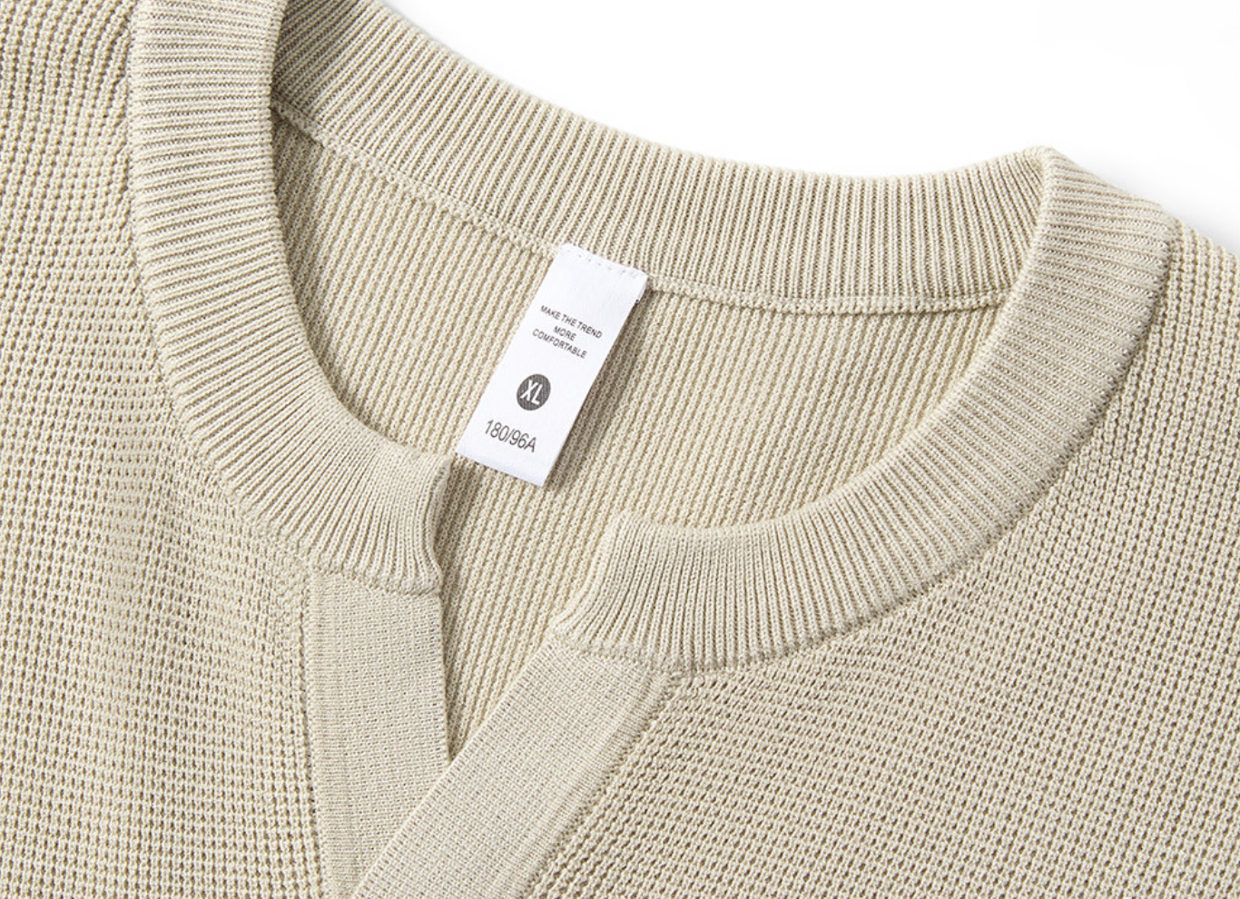 Notch Knit Tee in Ivory Sand