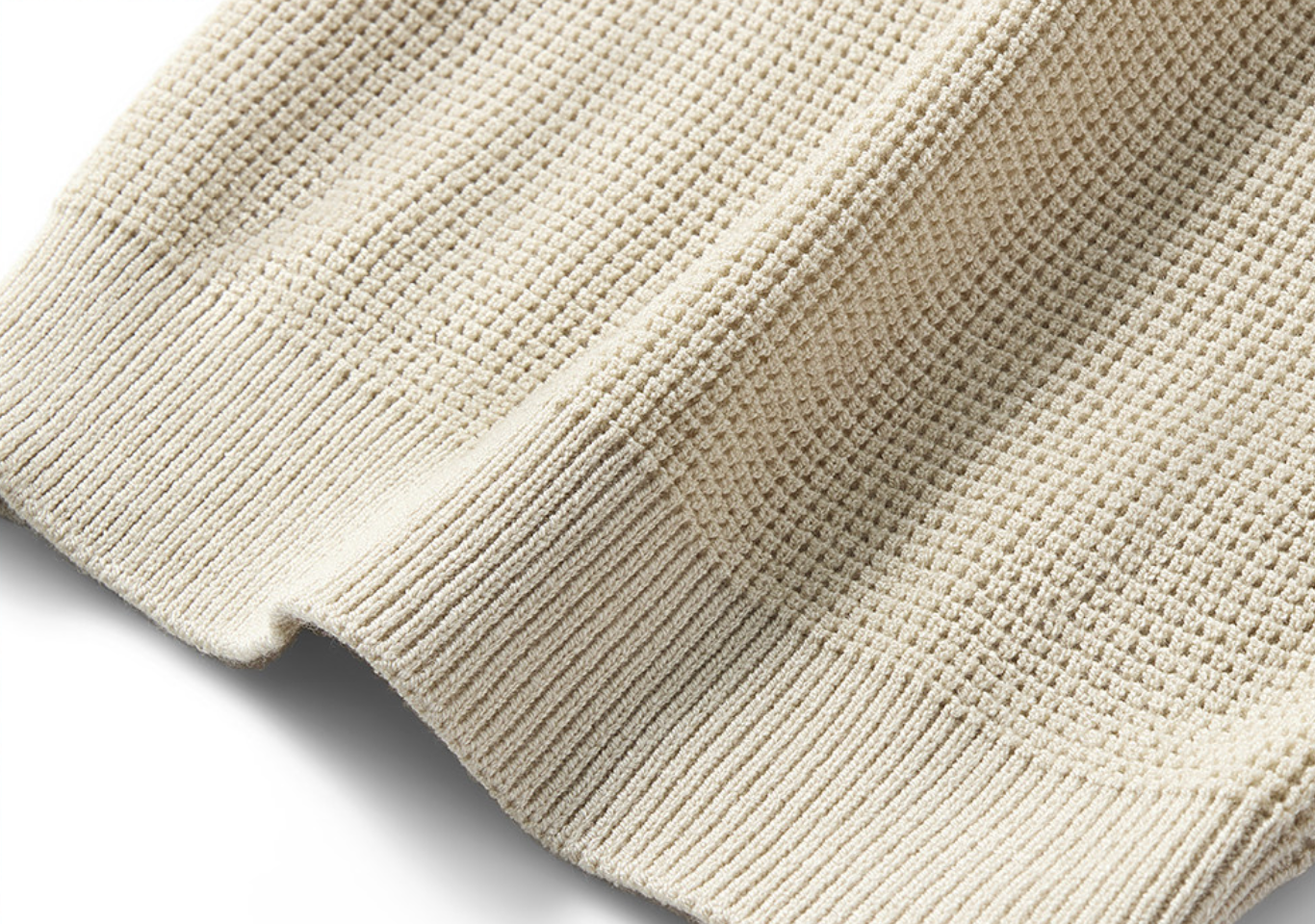 Notch Knit Tee in Ivory Sand