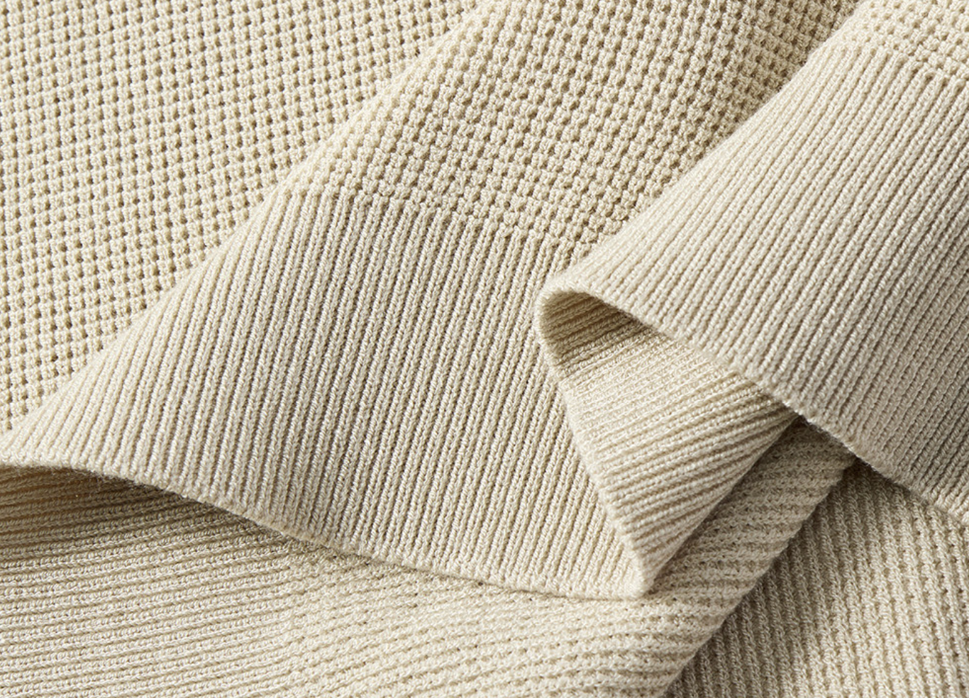 Notch Knit Tee in Ivory Sand