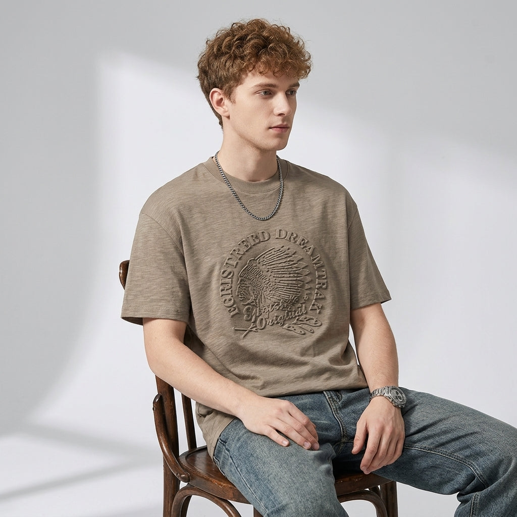 Trailmark Bamboo Cotton T-Shirt in Dust Olive