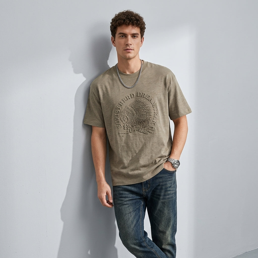 Trailmark Bamboo Cotton T-Shirt in Dust Olive
