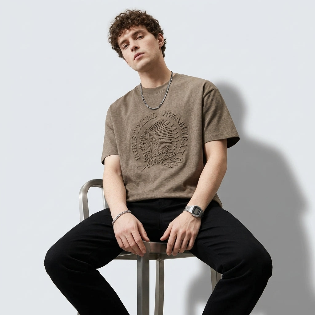Trailmark Bamboo Cotton T-Shirt in Dust Olive