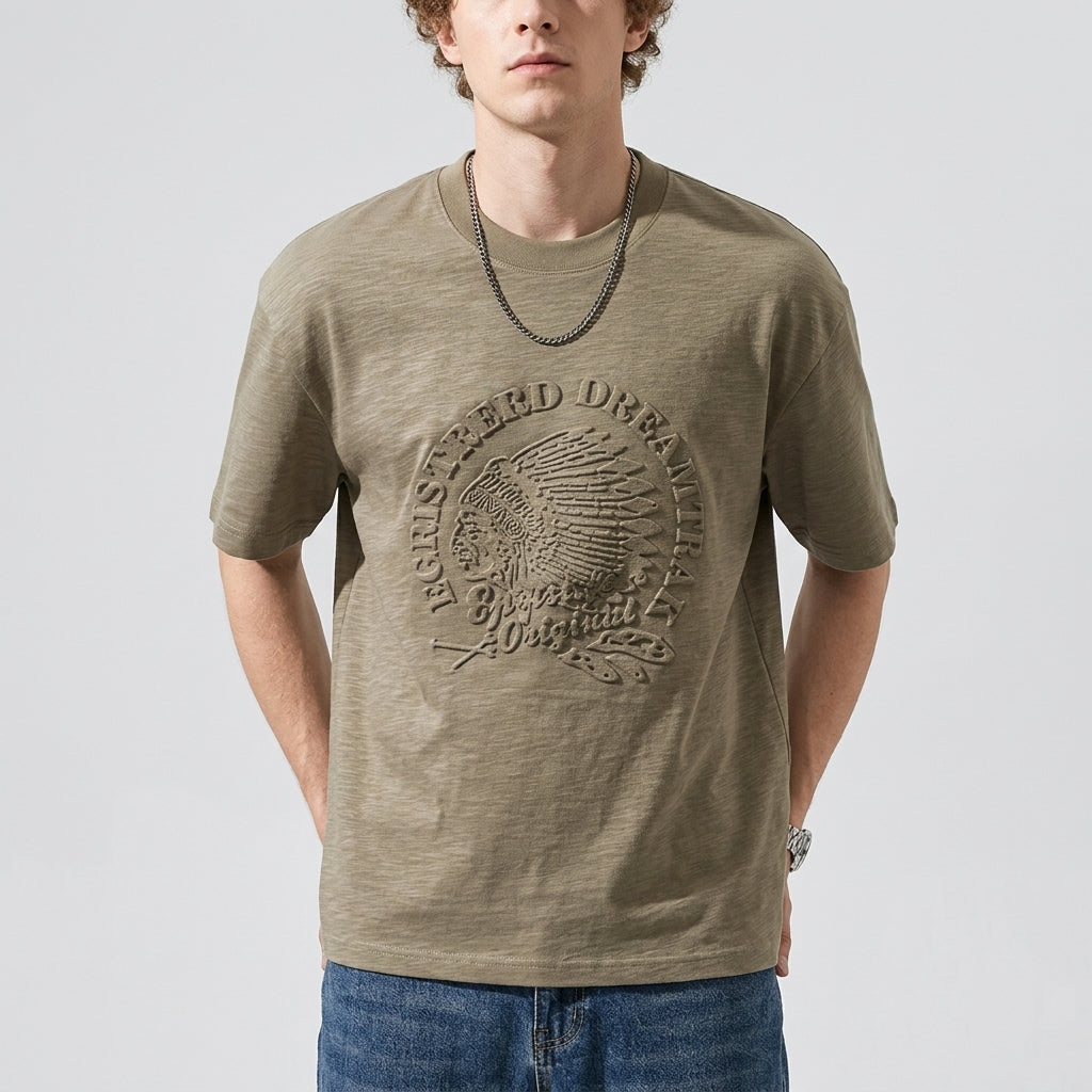 Trailmark Bamboo Cotton T-Shirt in Dust Olive