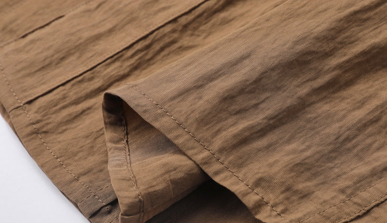 Embroidered Lyocell Tencel Shirt in Coffee
