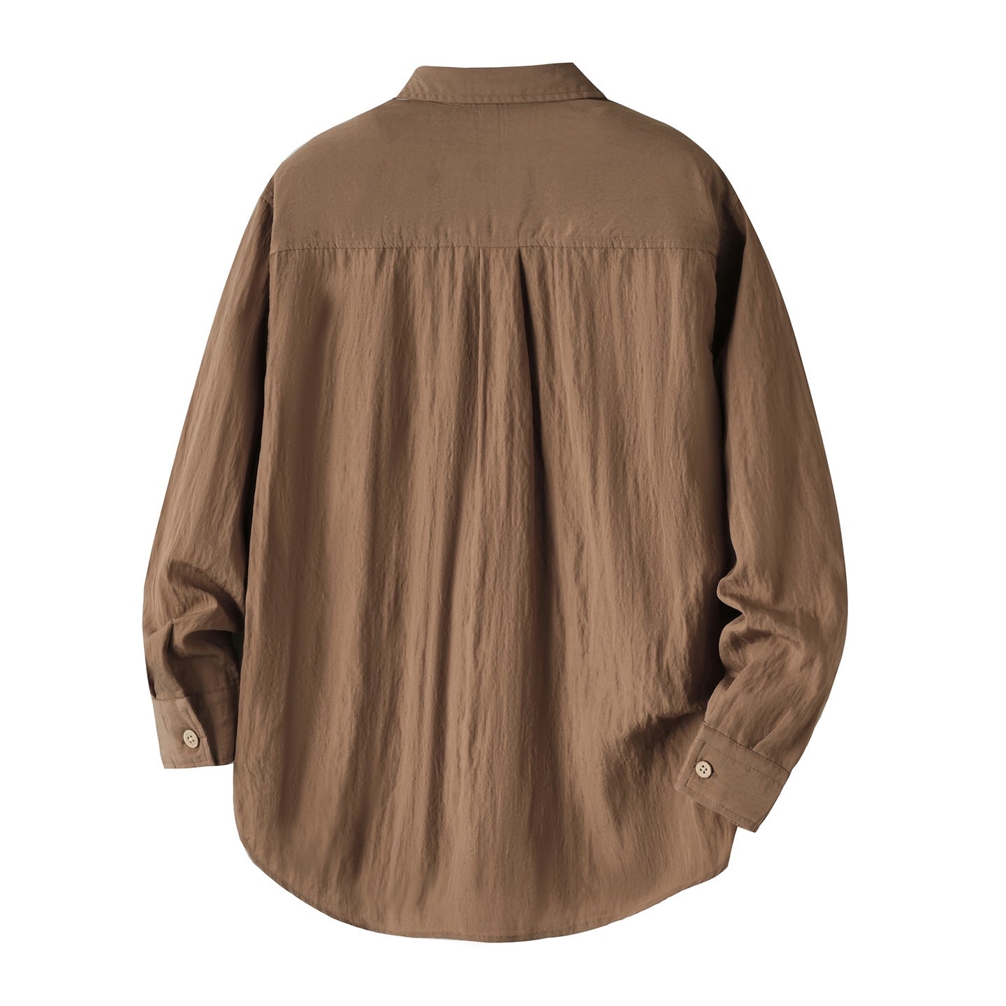 Embroidered Lyocell Tencel Shirt in Coffee
