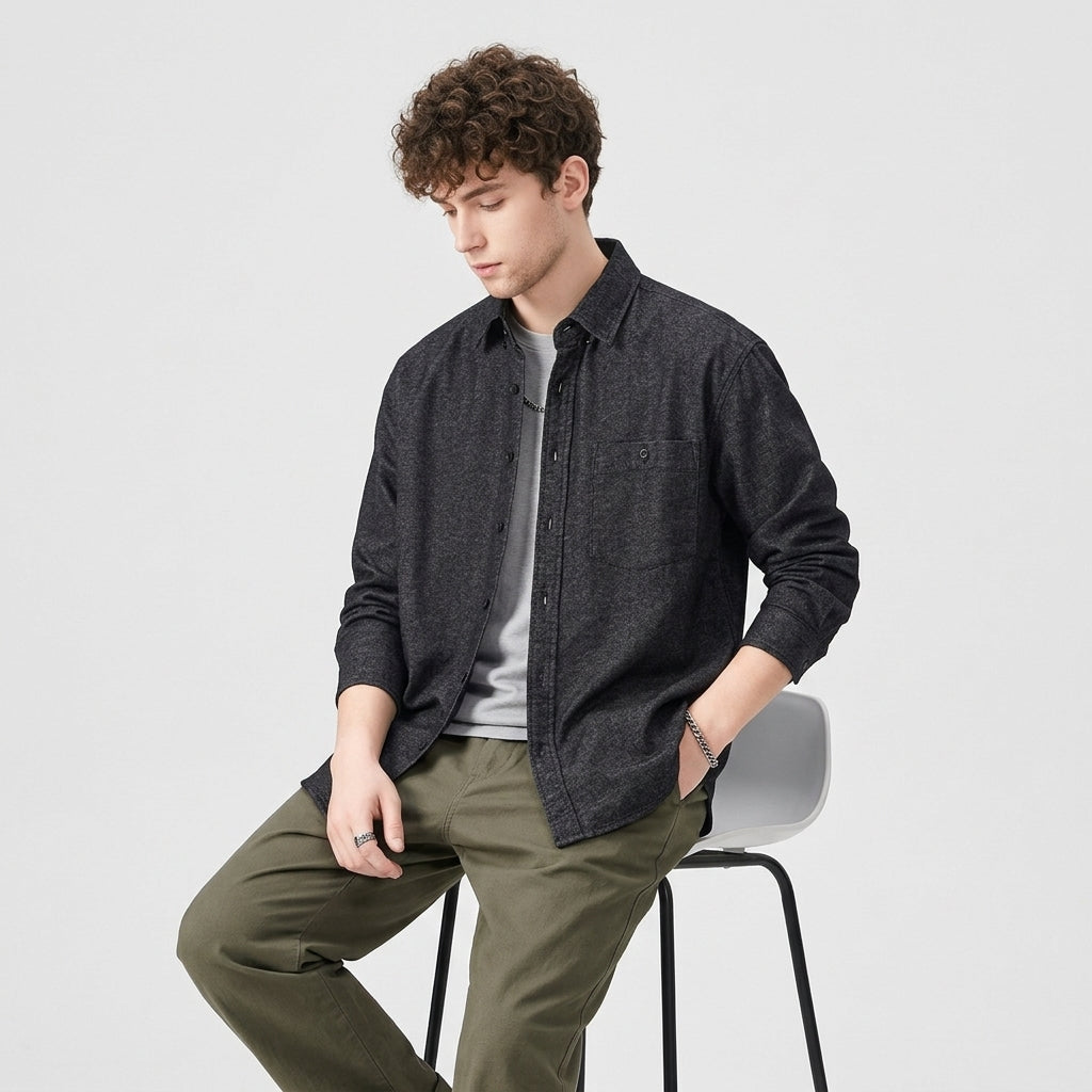Kyoto UnderOver Shirt in Black