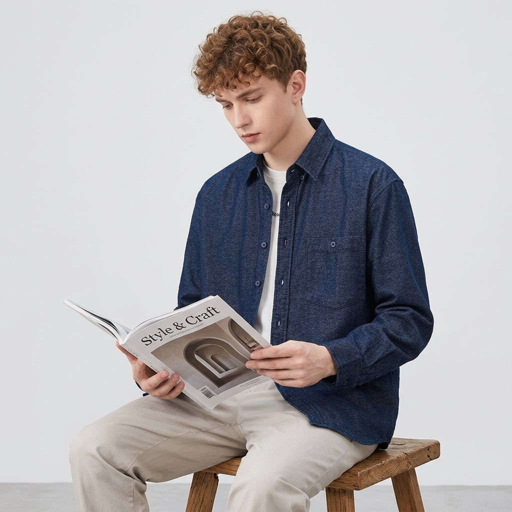 Kyoto UnderOver Shirt in Navy