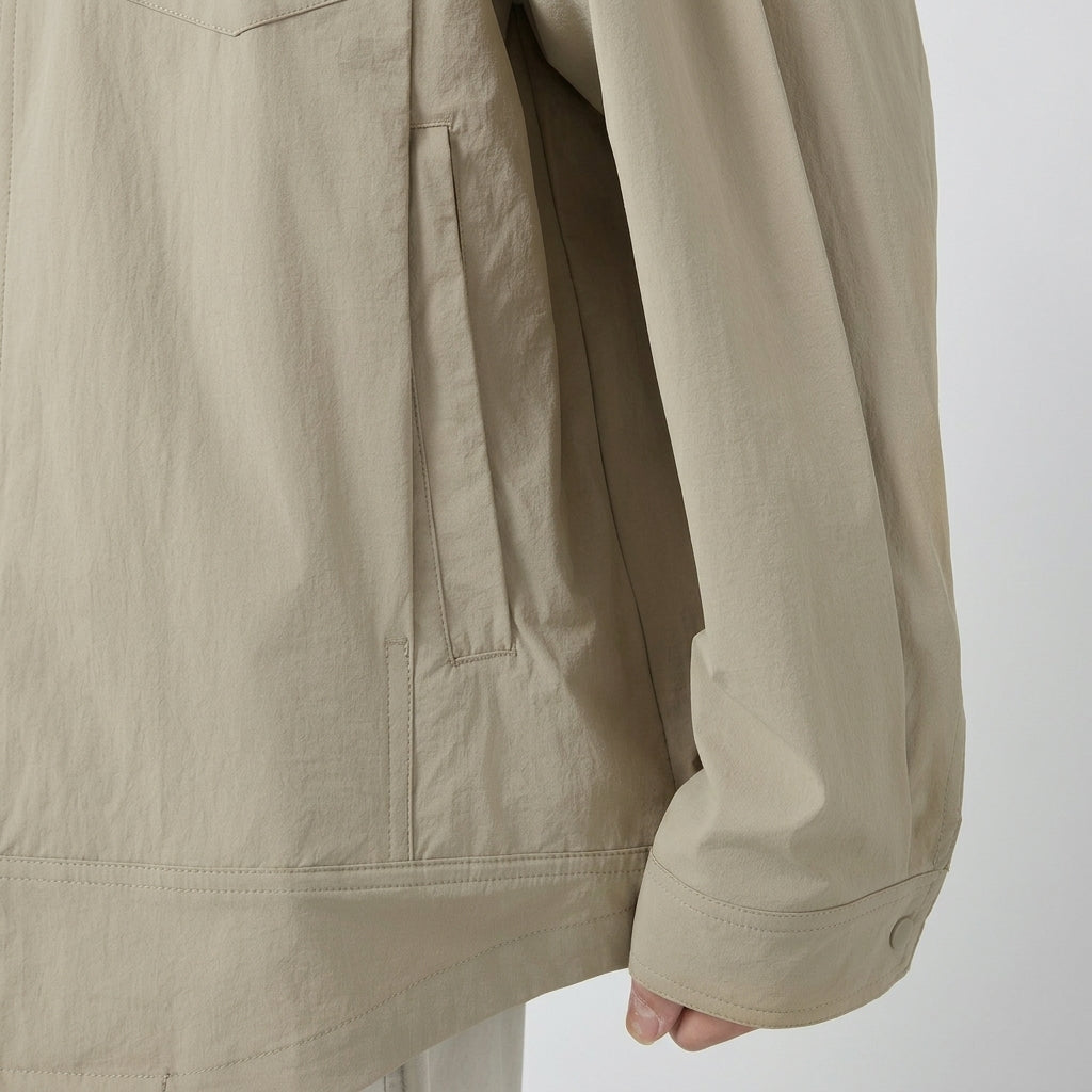 Lightweight Utility Shirt Jacket in in Light Khaki