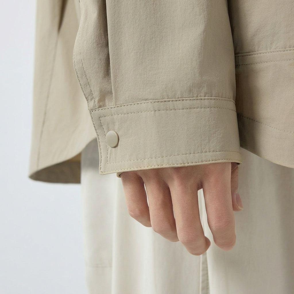Lightweight Utility Shirt Jacket in in Light Khaki