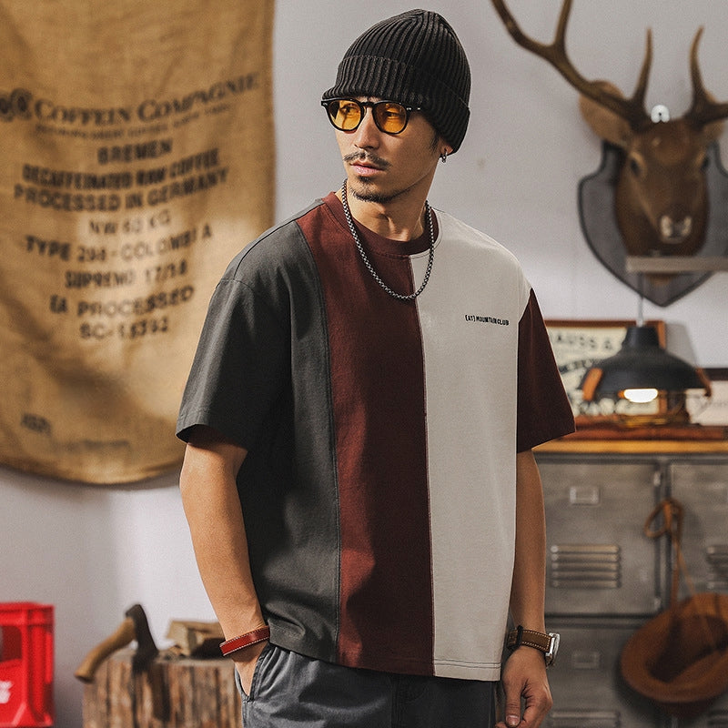 Contrast Two Tone T-shirt in Earthly Colors