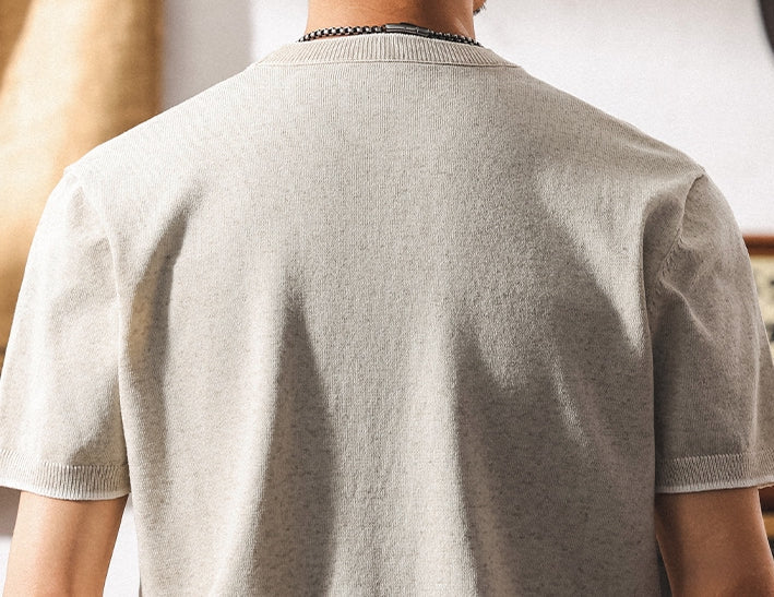 Linen Tencel Khaki Knit Tee