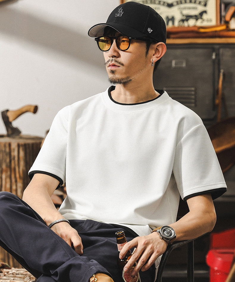 Frost Line Contrast Waffle Tee