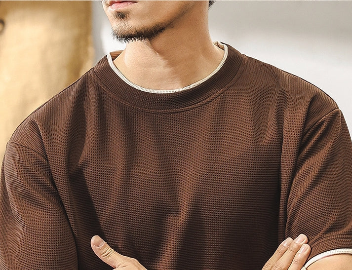 MochaEdge Contrast Knit Tee