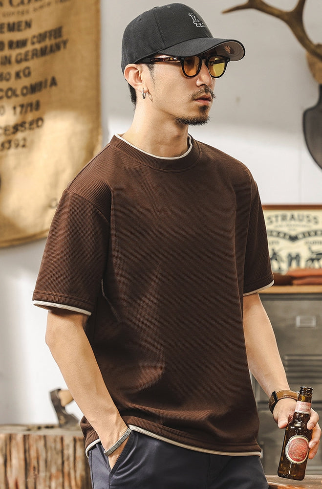 MochaEdge Contrast Knit Tee