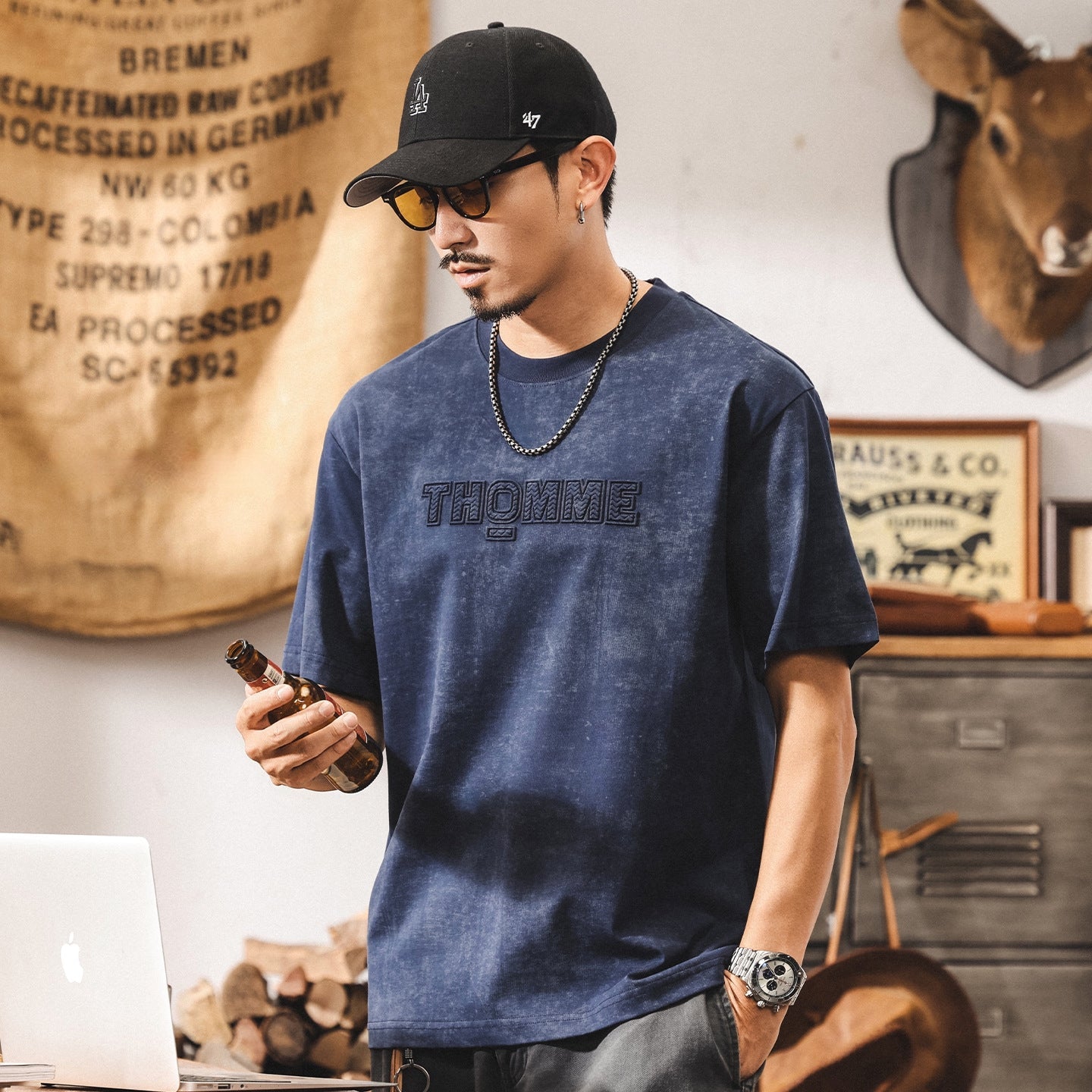 Tie-dyed 3D Printed Loose Fit T-shirt