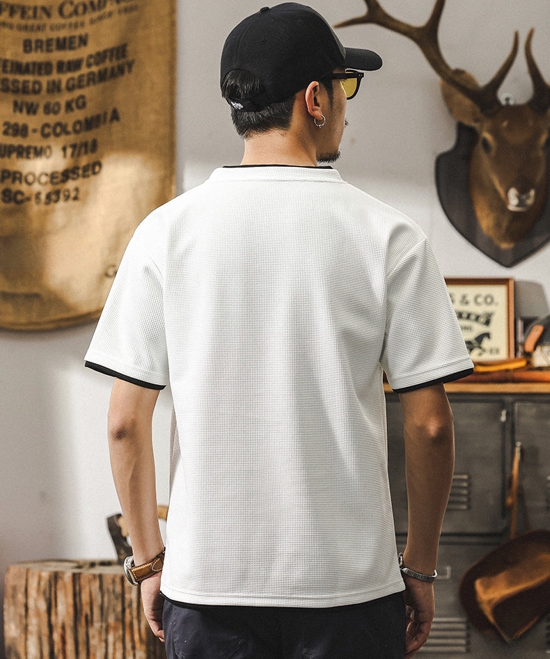 Frost Line Contrast Waffle Tee