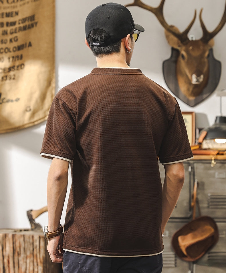 MochaEdge Contrast Knit Tee