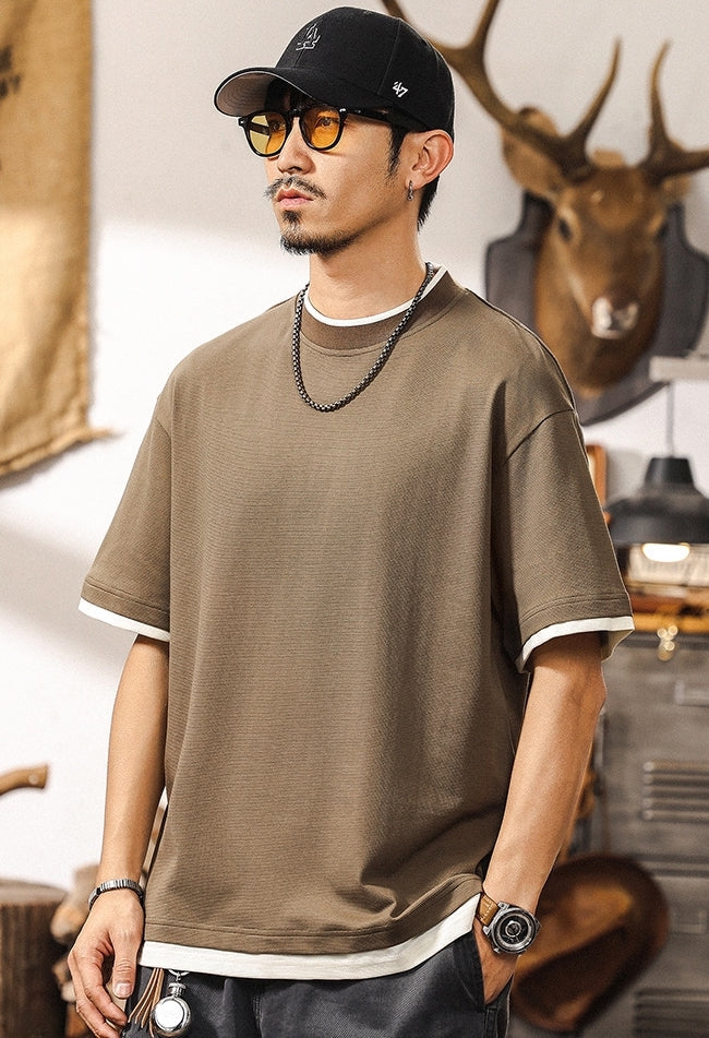 Retro Layered Brown Tee