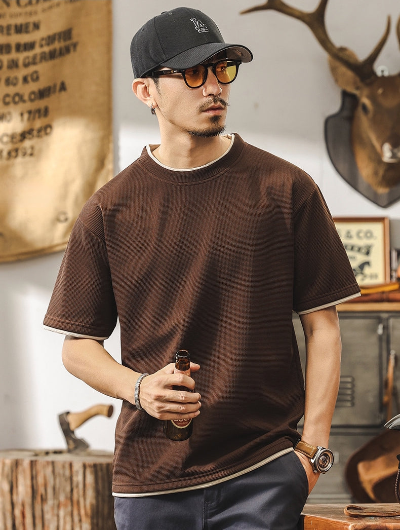 MochaEdge Contrast Knit Tee