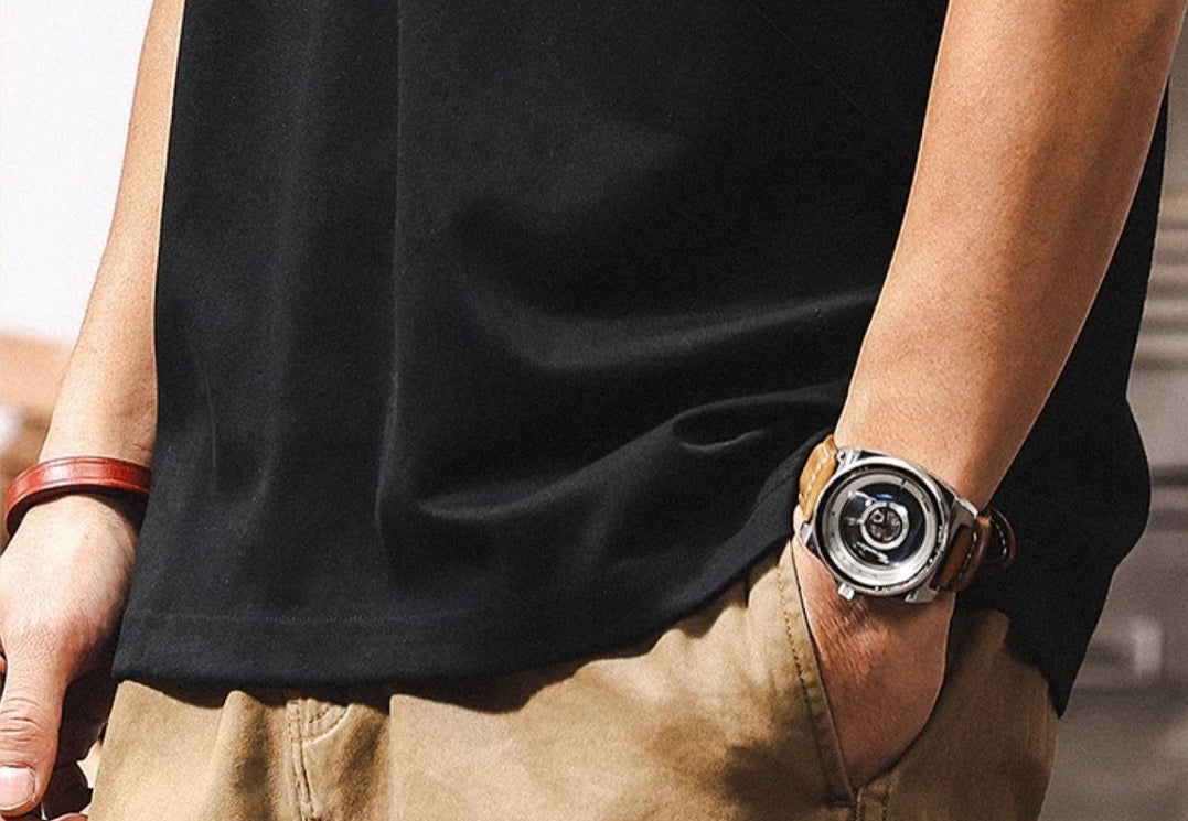 Black Crew Neck Pocket T-Shirt