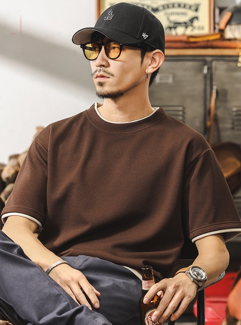 MochaEdge Contrast Knit Tee