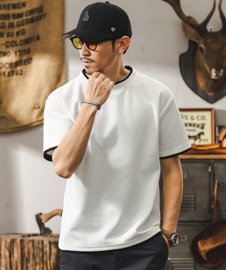 Frost Line Contrast Waffle Tee
