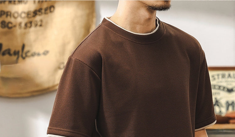 MochaEdge Contrast Knit Tee