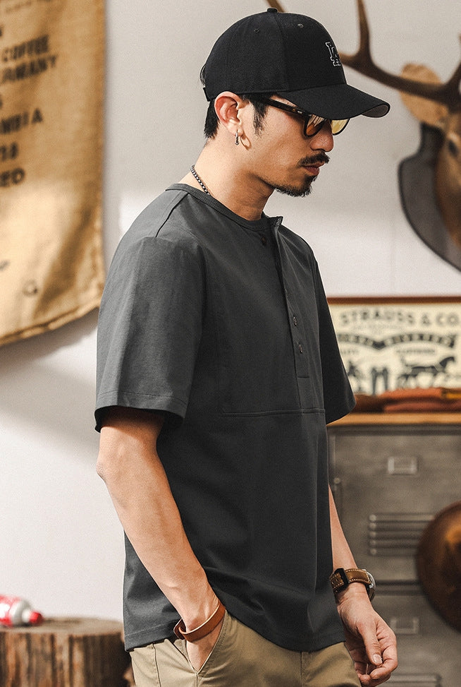 Frontier Buttoned Henley Tee