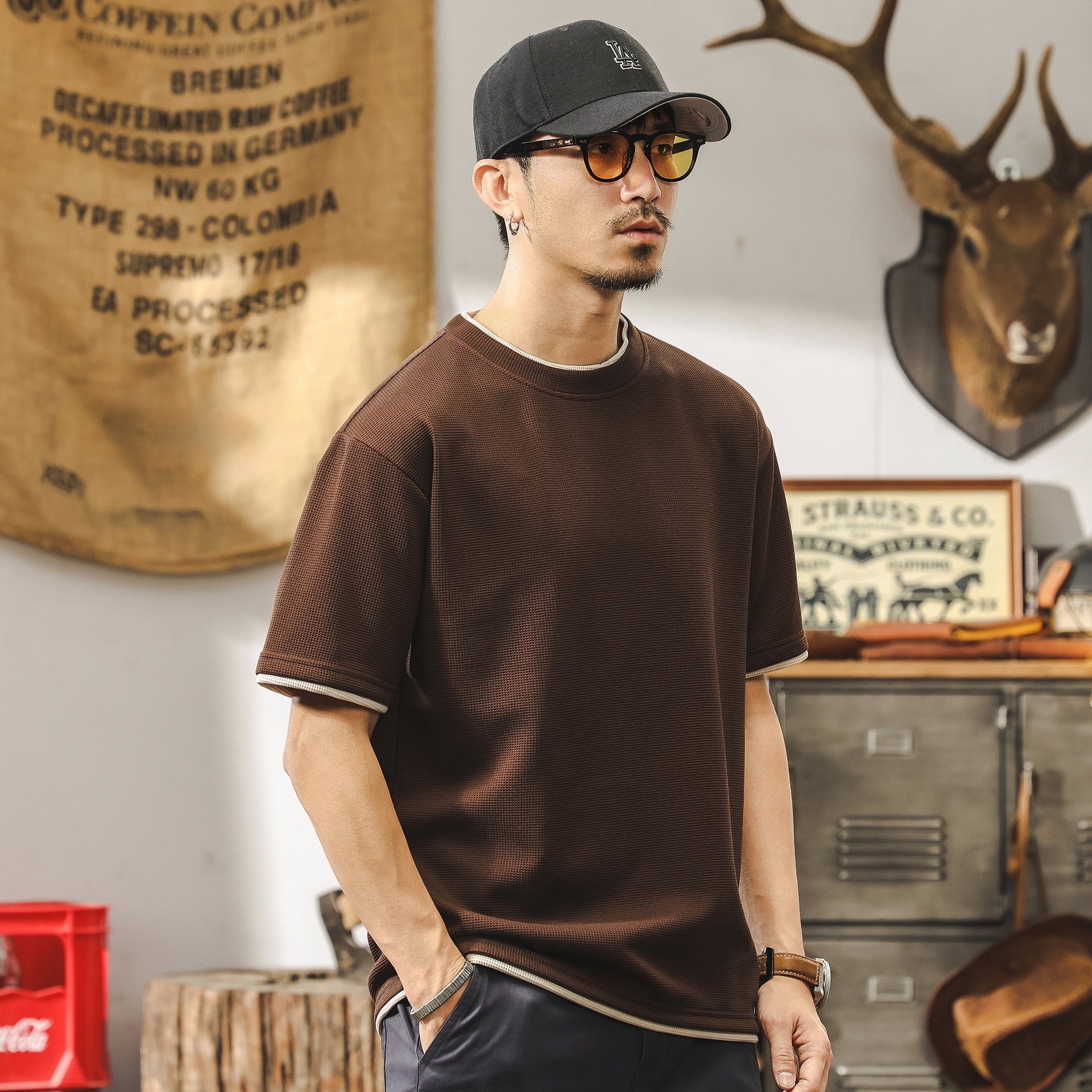 MochaEdge Contrast Knit Tee