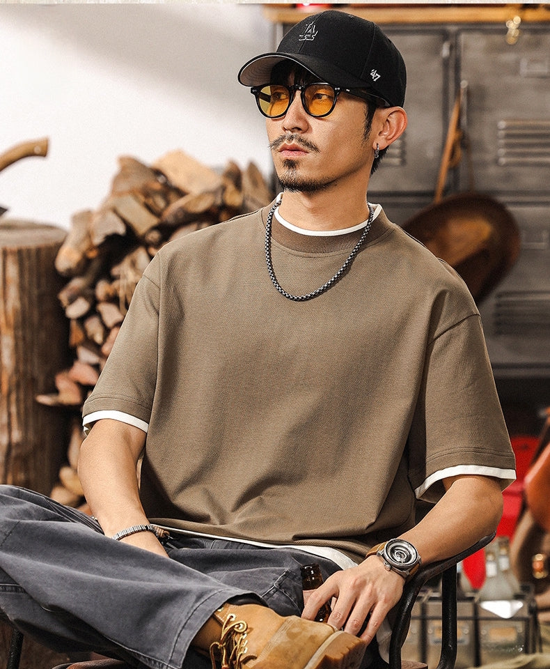 Retro Layered Brown Tee