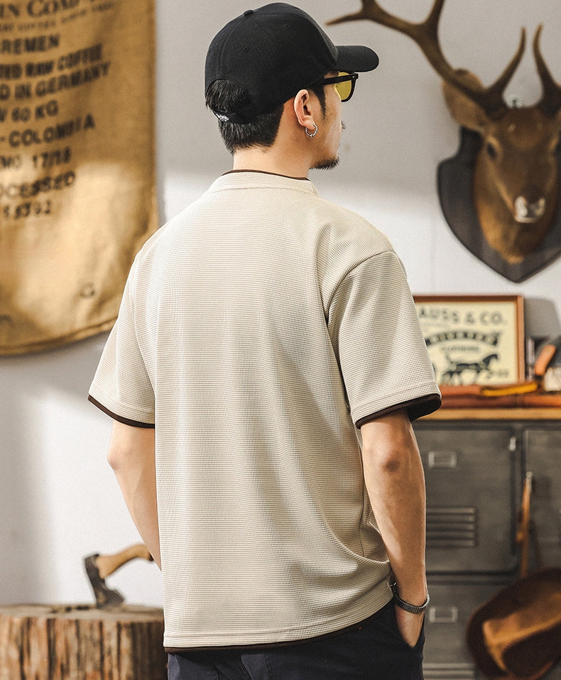 Apricot dual Contrast Tee