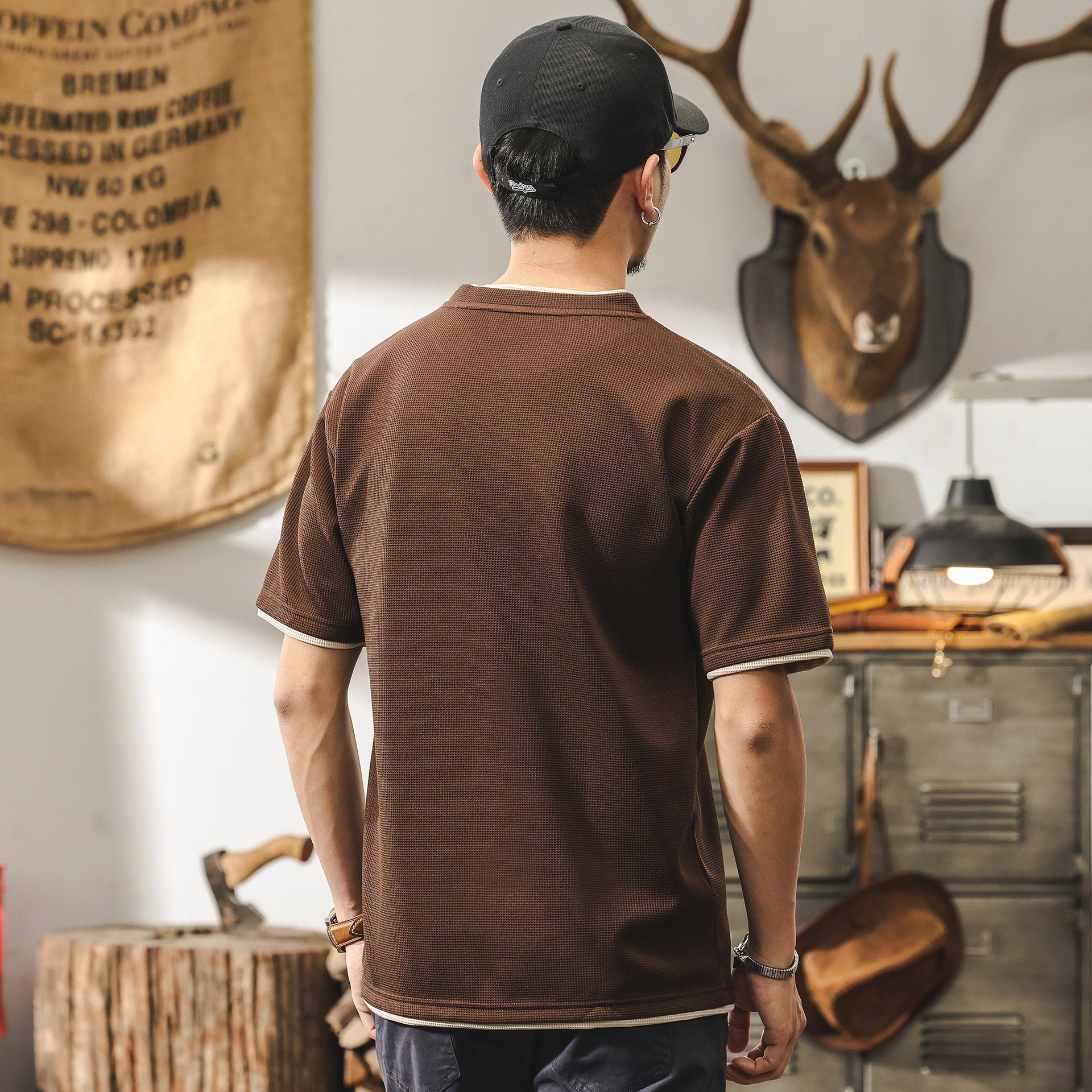 MochaEdge Contrast Knit Tee