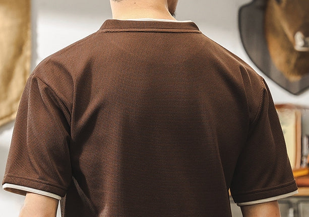 MochaEdge Contrast Knit Tee