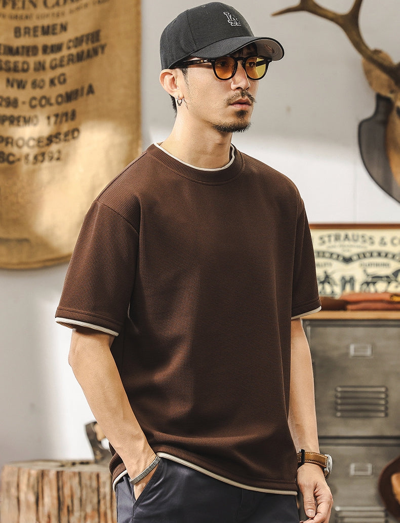 MochaEdge Contrast Knit Tee