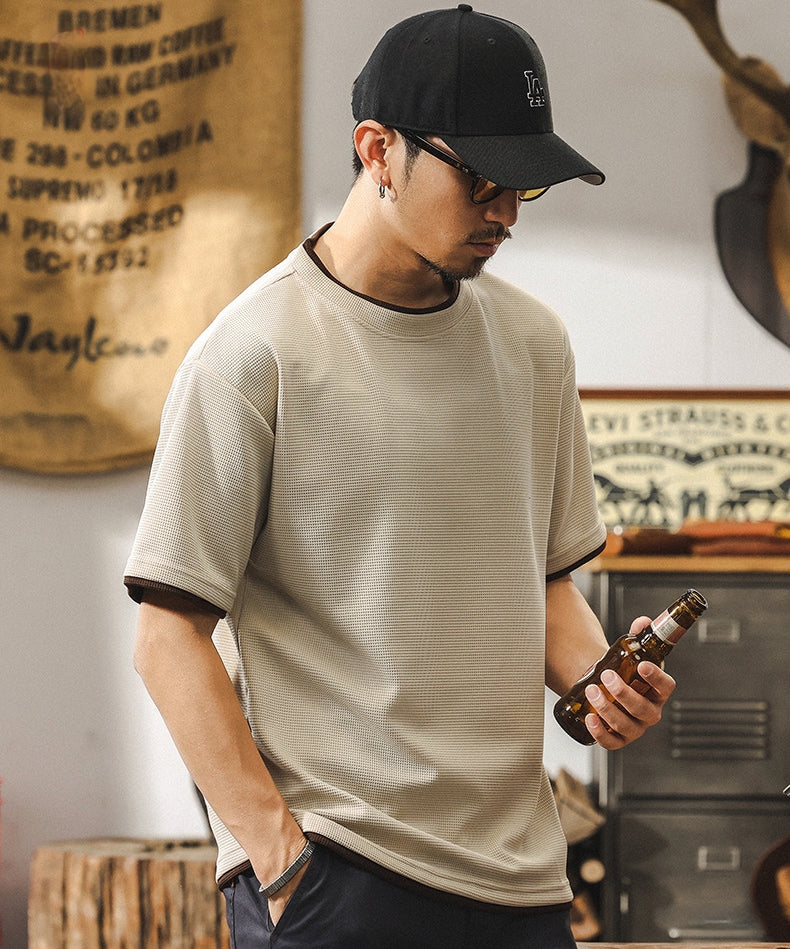 Apricot dual Contrast Tee