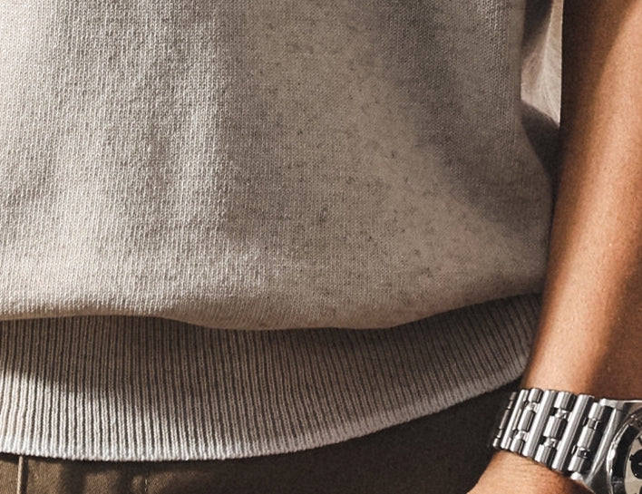 Linen Tencel Khaki Knit Tee