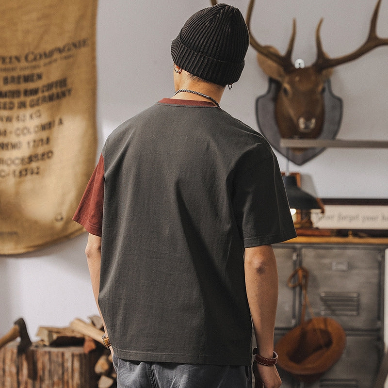 Contrast Two Tone T-shirt in Earthly Colors