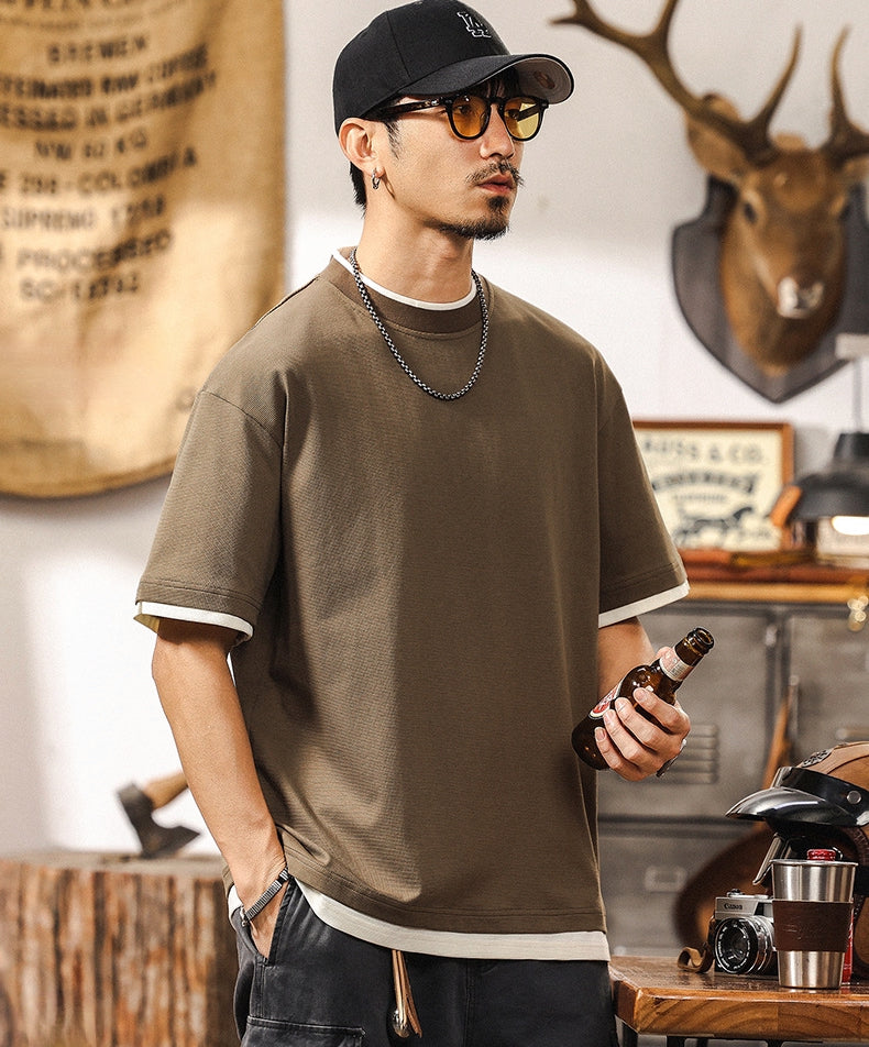 Retro Layered Brown Tee