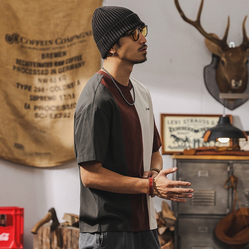 Contrast Two Tone T-shirt in Earthly Colors