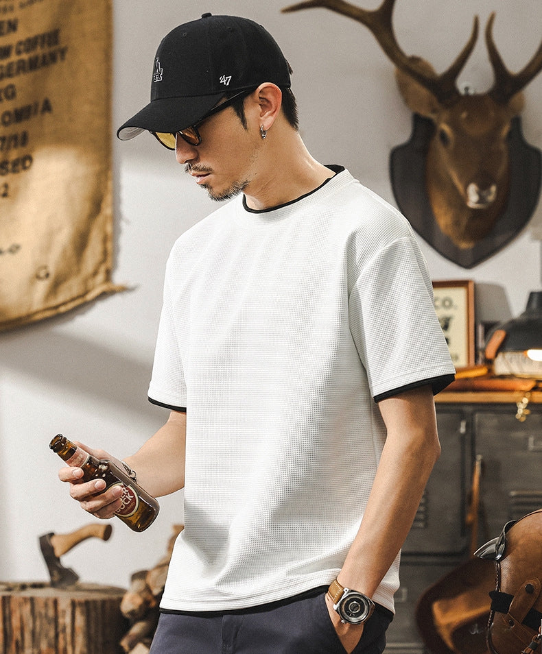 Frost Line Contrast Waffle Tee
