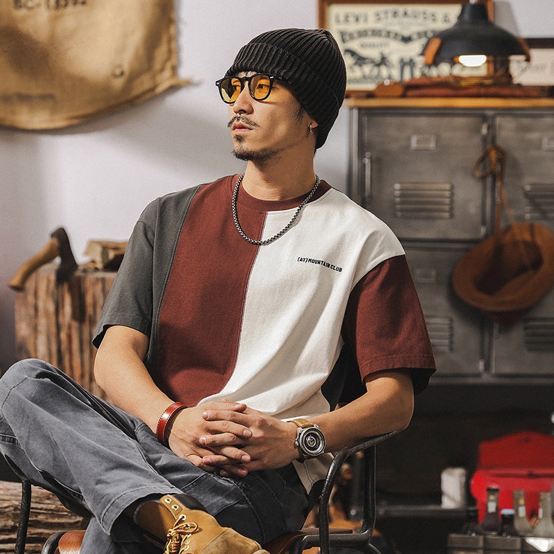 Contrast Two Tone T-shirt in Earthly Colors